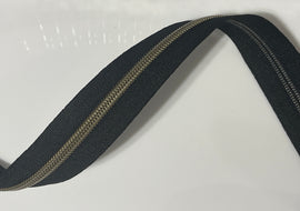 #5 Zipper Tape - 3 yard cut - Black