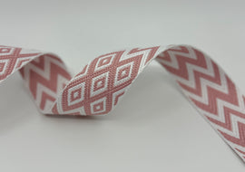 1.5" Jacquard Webbing - Terracotta Rose (5 yard cut)