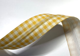 #5 Zipper Tape - 3 yard cut - Yellow Plaid