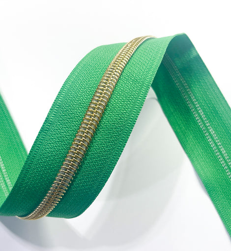 #5 Zipper Tape - 3 yard cut - Shamrock 771