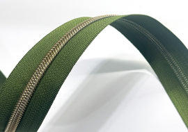 #5 Zipper Tape - 3 yard cut - Avocado Green