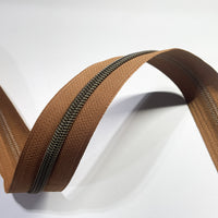 #5 Zipper Tape - 3 yard cut - Mocha Latte 618