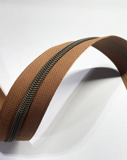 #5 Zipper Tape - 3 yard cut - Mocha Latte