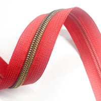 #5 Zipper Tape - 3 yard cut - Vermillion 60