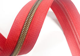 #5 Zipper Tape - 3 yard cut - Vermillion