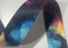 1.5" Custom Webbing - Sunset Alcohol Ink (5 yard cut)