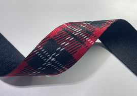 1.5" Printed Webbing -  Buffalo Plaid Plaid (5 yard cut)