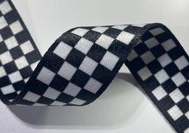 1.5" Printed Webbing -  Checkmate (5 yard cut)