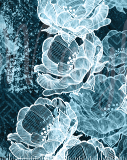RETAIL - Peony Chevron Dark Teal
