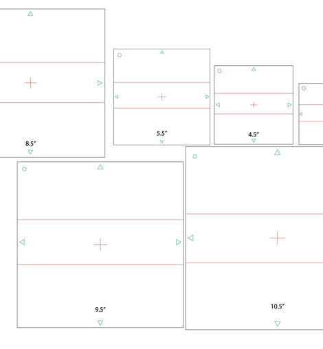 Quilting/Applique Squares (Half Step) Acrylic Template