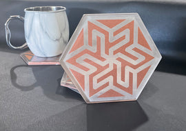 Glass Coaster Set- Geometric Star